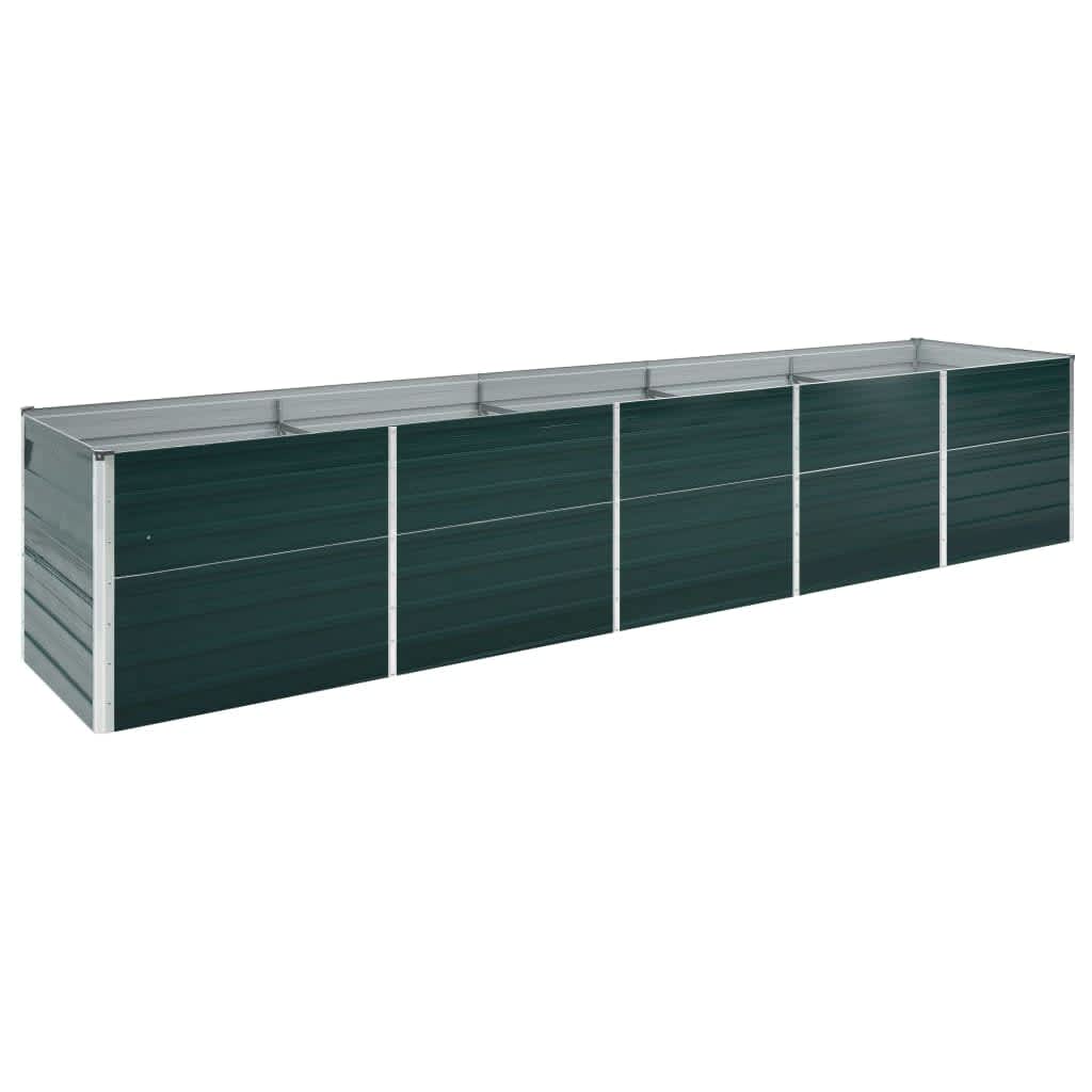 Berkfield Garden Raised Bed Galvanised Steel 400x80x77 cm Green