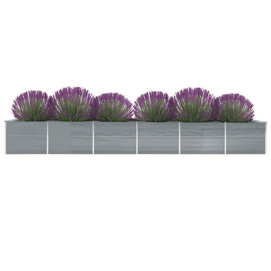 Berkfield Garden Raised Bed Galvanised Steel 600x80x77 cm Grey