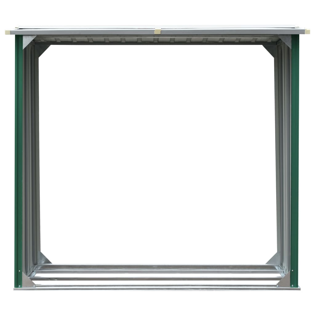 Berkfield Log Storage Shed Galvanised Steel 172x91x154 cm Green