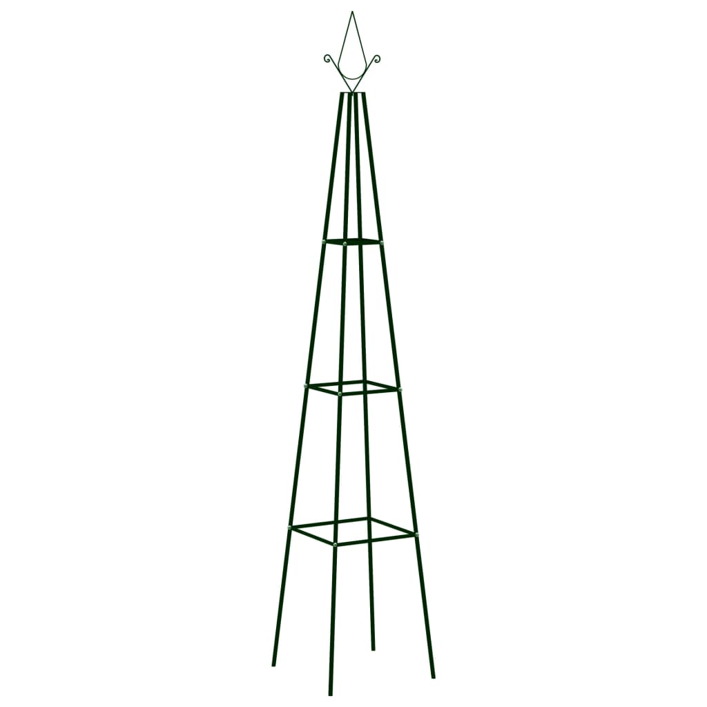 Berkfield Garden Climbing Plant Racks 2 pcs Dark Green 35x35x195 cm Iron