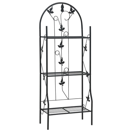 Berkfield 3-Layer Plant Rack Black 52x28x128 cm Iron