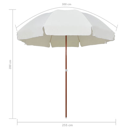 Berkfield Parasol with Steel Pole 300 cm Sand