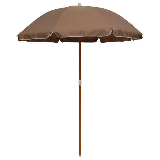 Berkfield Parasol with Steel Pole 180 cm Taupe