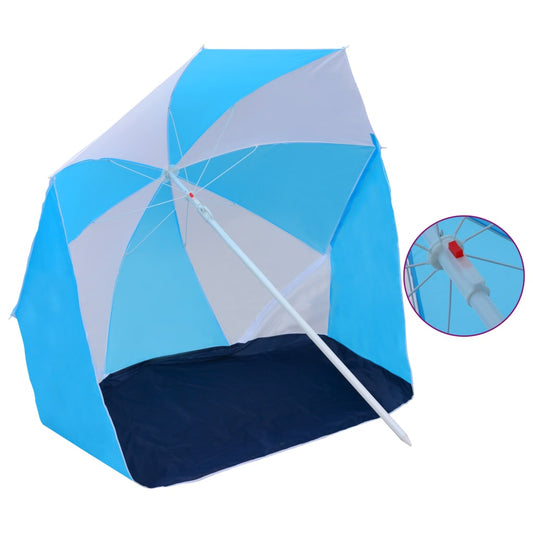 Berkfield Beach Umbrella Shelter Blue and White 180 cm Fabric