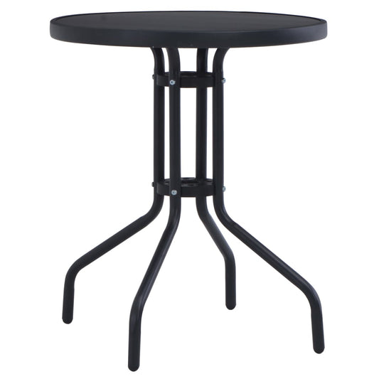 Berkfield Garden Table Black 80 cm Steel and Glass