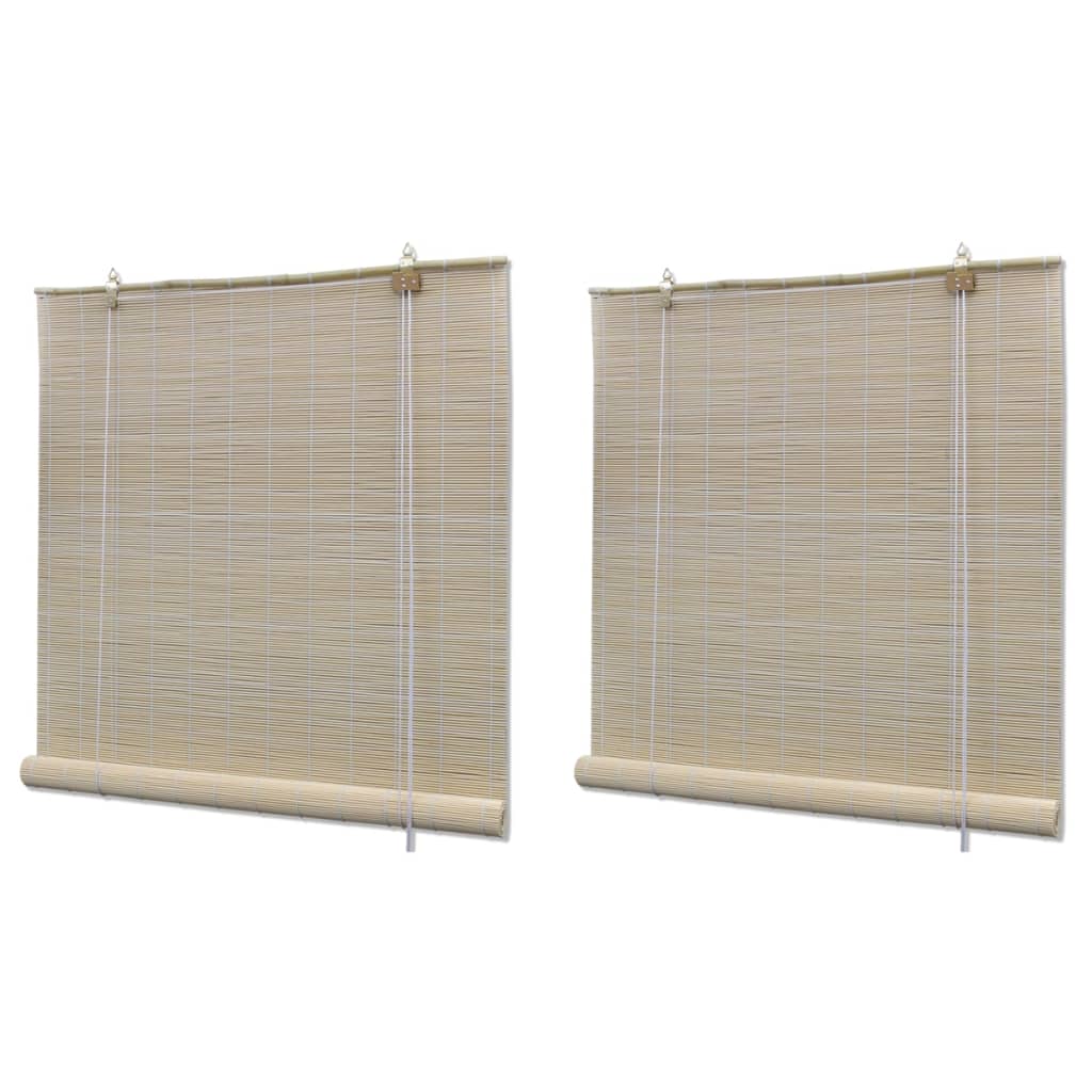 Berkfield Bamboo Roller Blinds 2 pcs 120x160 cm Natural