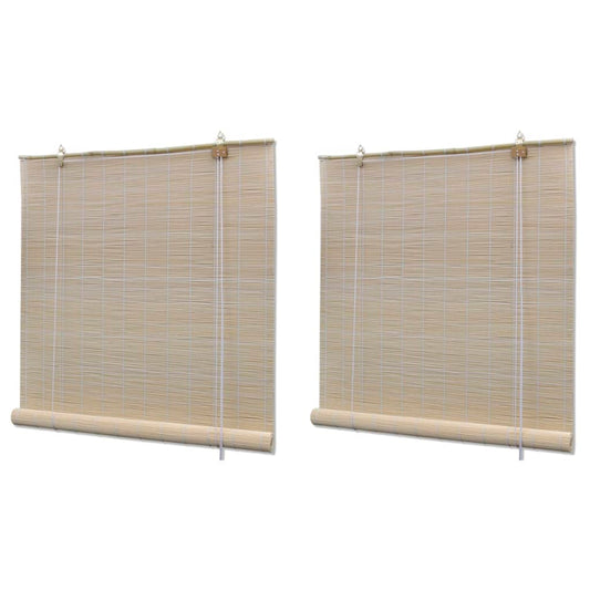 Berkfield Bamboo Roller Blinds 2 pcs 120x160 cm Natural