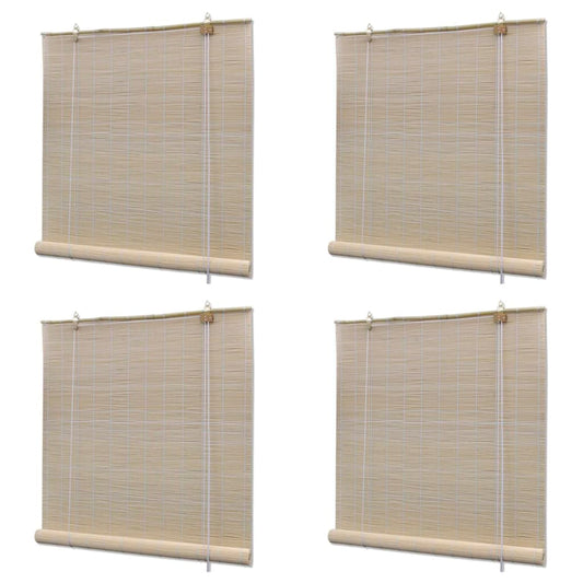 Berkfield Bamboo Roller Blinds 4 pcs 120x160 cm Natural