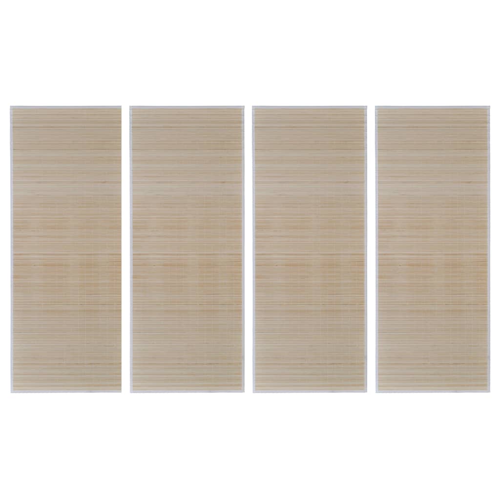 Berkfield Rectangular Natural Bamboo Rugs 4 pcs 120x180 cm