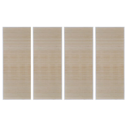 Berkfield Rectangular Natural Bamboo Rugs 4 pcs 120x180 cm