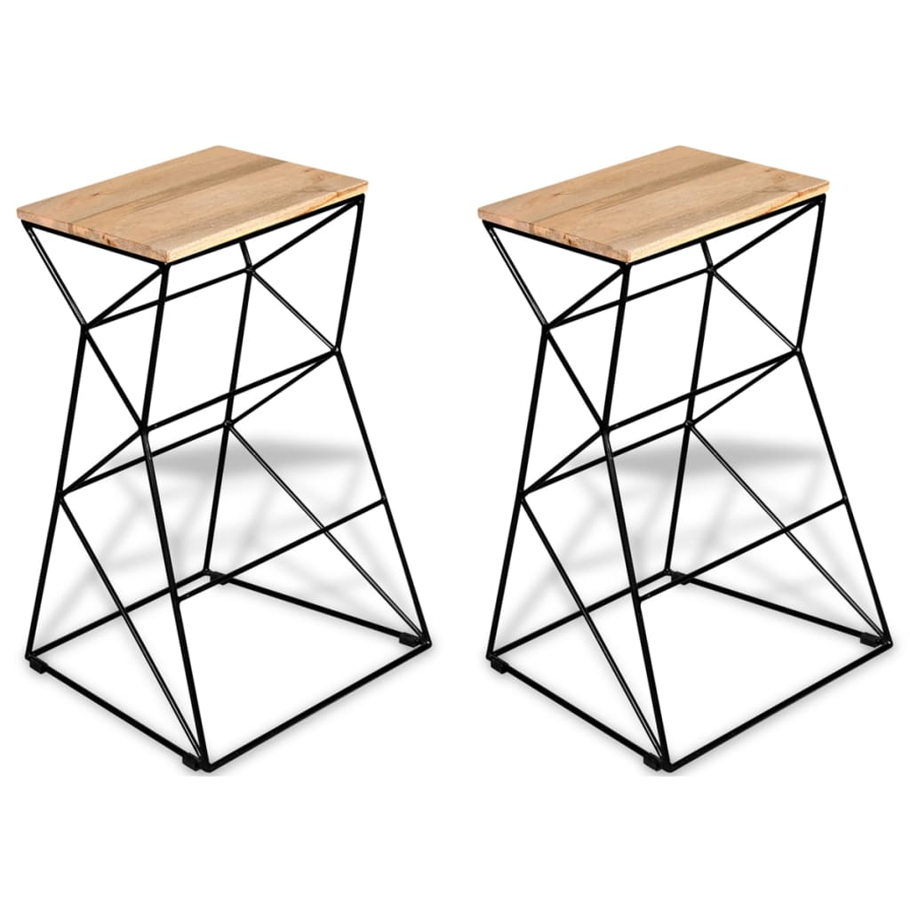 Berkfield Bar Stools 2 pcs Solid Mango Wood