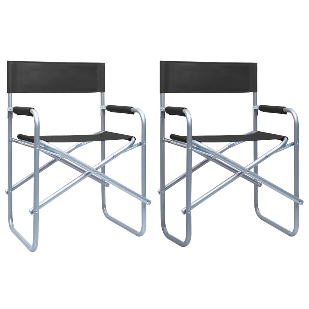 Berkfield Director's Chairs 2 pcs Steel Black