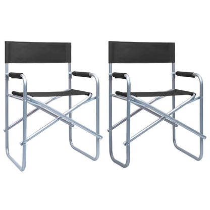 Berkfield Director's Chairs 2 pcs Steel Black