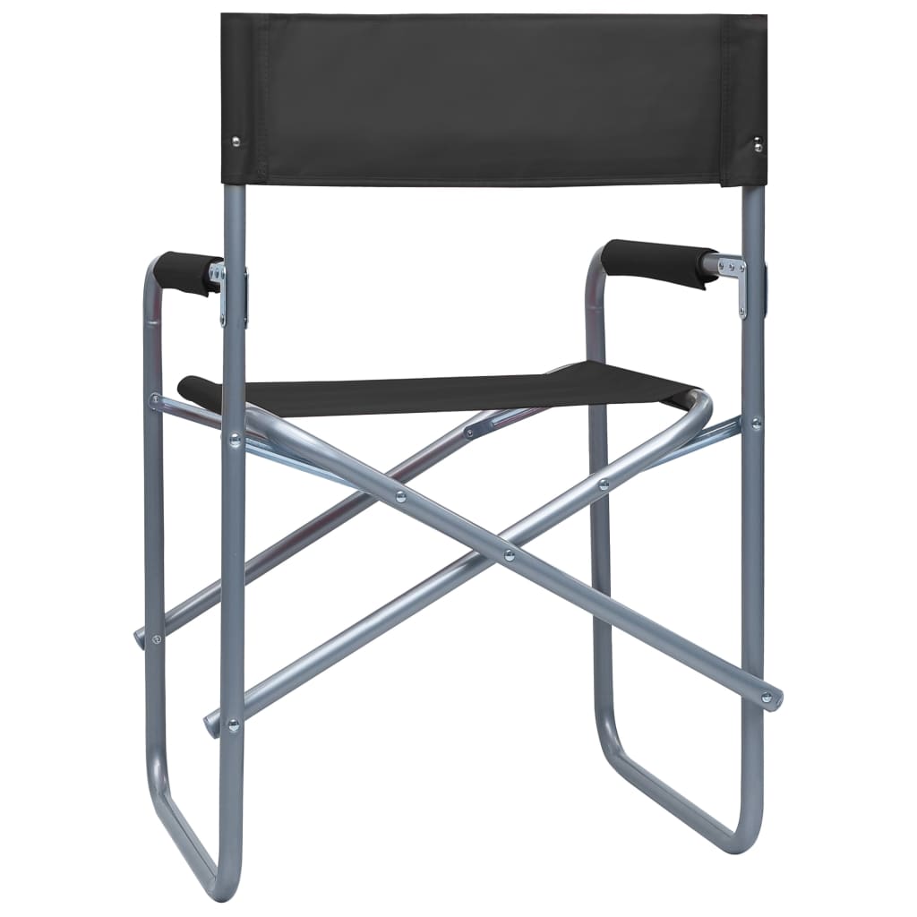 Berkfield Director's Chairs 2 pcs Steel Black