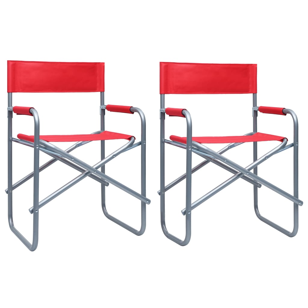Berkfield Director's Chairs 2 pcs Steel Red