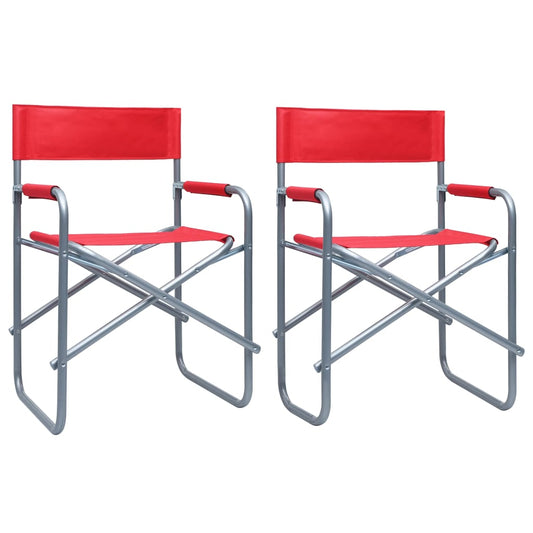 Berkfield Director's Chairs 2 pcs Steel Red