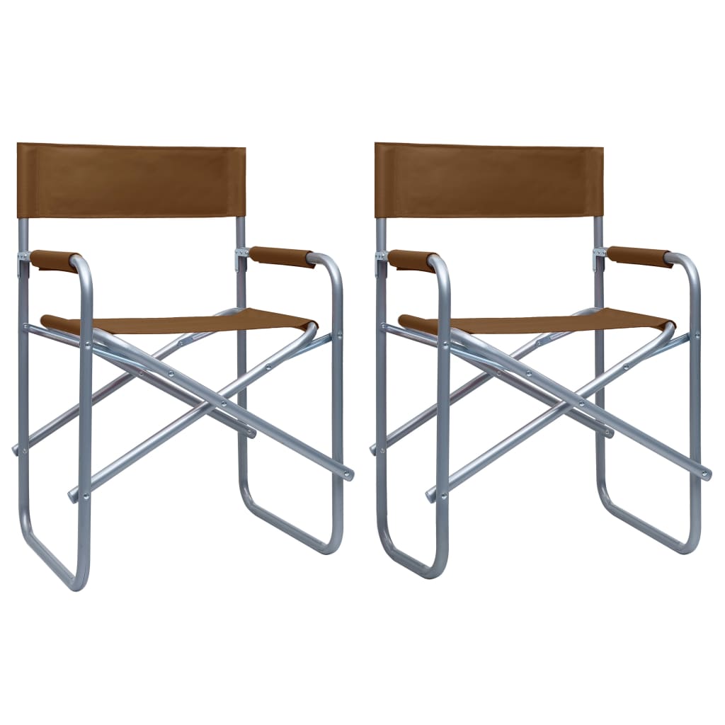 Berkfield Director's Chairs 2 pcs Steel Brown