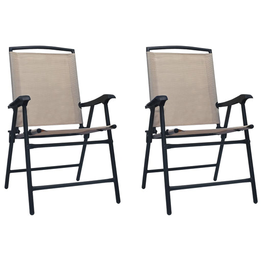 Berkfield Folding Garden Chairs 2 pcs Texilene Taupe