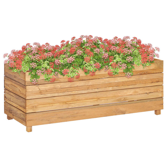 Berkfield Raised Bed 100x40x38 cm Solid Wood Teak and Steel