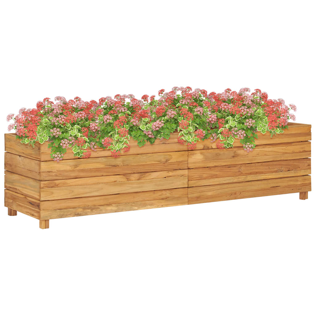 Berkfield Raised Bed 150x40x38 cm Solid Wood Teak and Steel