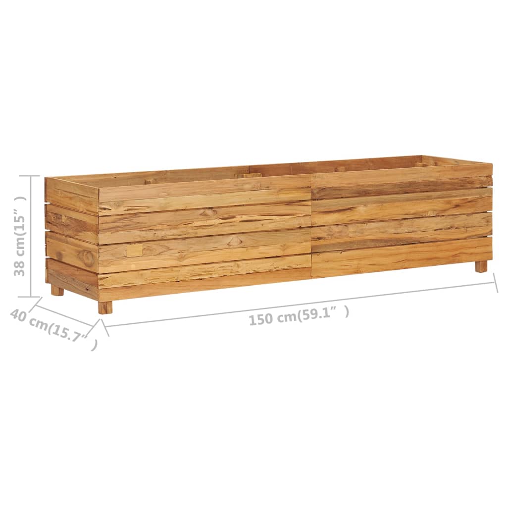 Berkfield Raised Bed 150x40x38 cm Solid Wood Teak and Steel