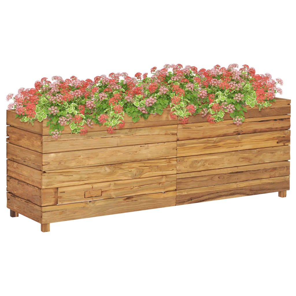 Berkfield Raised Bed 150x40x55 cm Solid Wood Teak and Steel