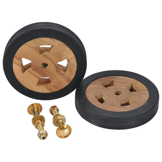 Berkfield Sunlounger Spare Wheels 2 pcs Solid Teak Wood