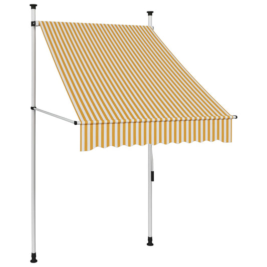Berkfield Manual Retractable Awning 100 cm Orange and White Stripes