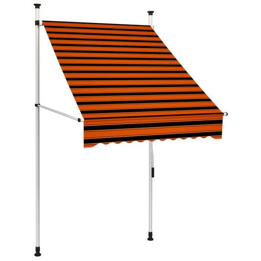 Berkfield Manual Retractable Awning 100 cm Orange and Brown