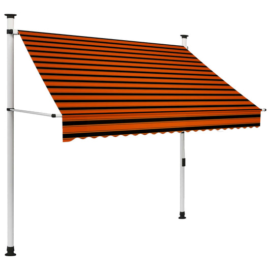 Berkfield Manual Retractable Awning 200 cm Orange and Brown