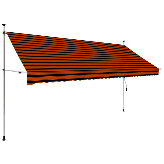 Berkfield Manual Retractable Awning 350 cm Orange and Brown