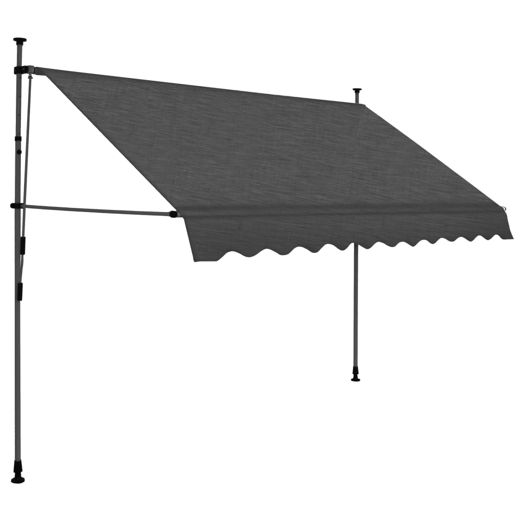 Berkfield Manual Retractable Awning with LED 250 cm Anthracite