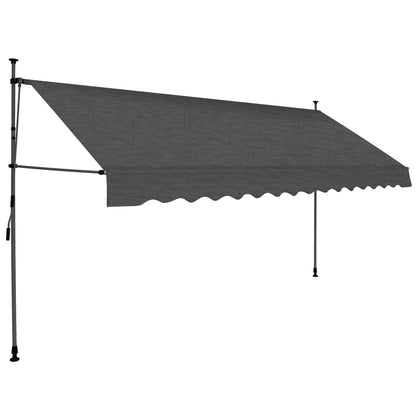 Berkfield Manual Retractable Awning with LED 350 cm Anthracite