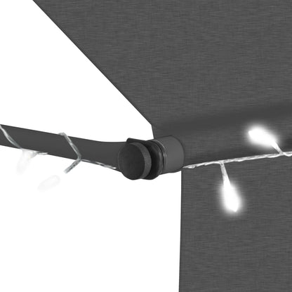 Berkfield Manual Retractable Awning with LED 350 cm Anthracite