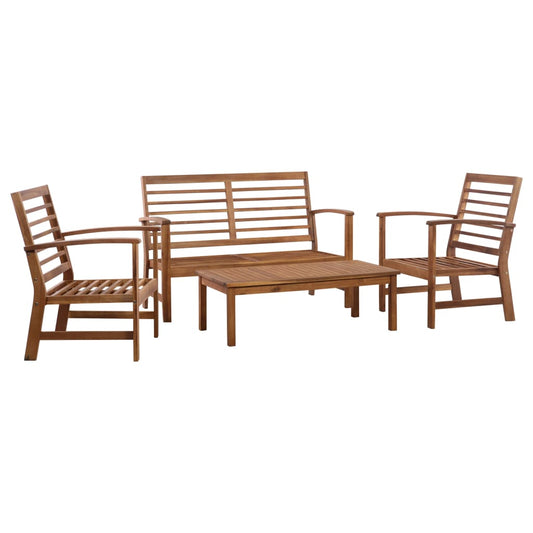 Berkfield 4 Piece Garden Lounge Set Solid Acacia Wood