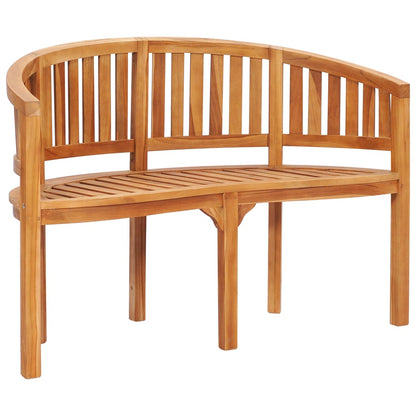 Berkfield Banana Bench 120 cm Solid Teak Wood