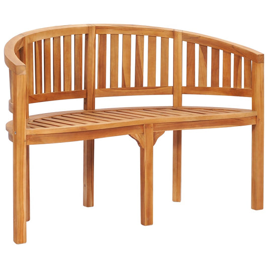 Berkfield Banana Bench 120 cm Solid Teak Wood