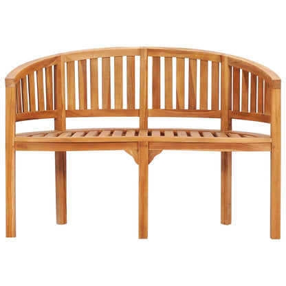Berkfield Banana Bench 120 cm Solid Teak Wood