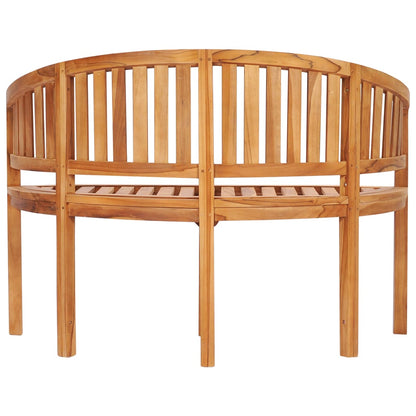 Berkfield Banana Bench 120 cm Solid Teak Wood