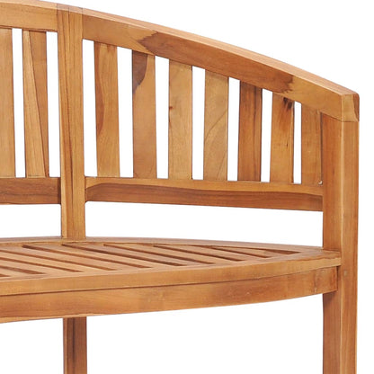 Berkfield Banana Bench 120 cm Solid Teak Wood