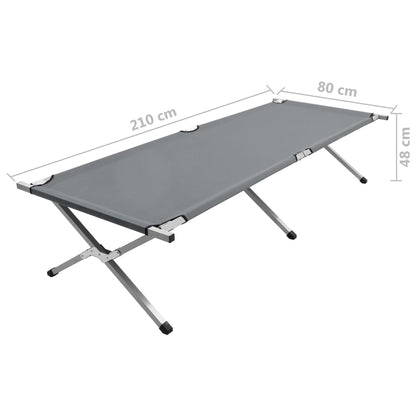 Berkfield Camping Bed 210x80x48 cm XXL Grey