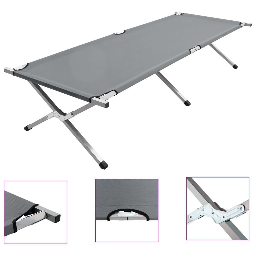 Berkfield Camping Bed 210x80x48 cm XXL Grey