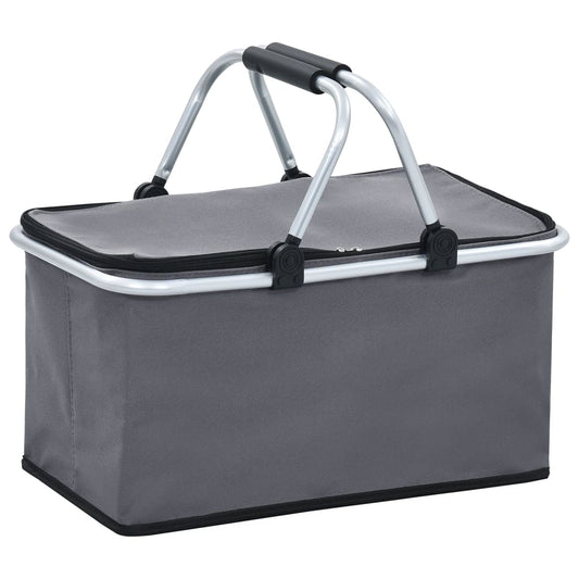 Berkfield Foldable Cool Bag Grey 46x27x23 cm Aluminium