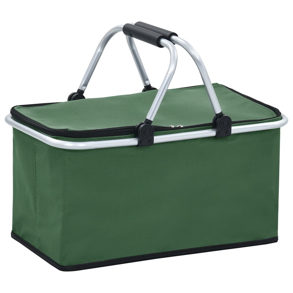 Berkfield Foldable Cool Bag Green 46x27x23 cm Aluminium
