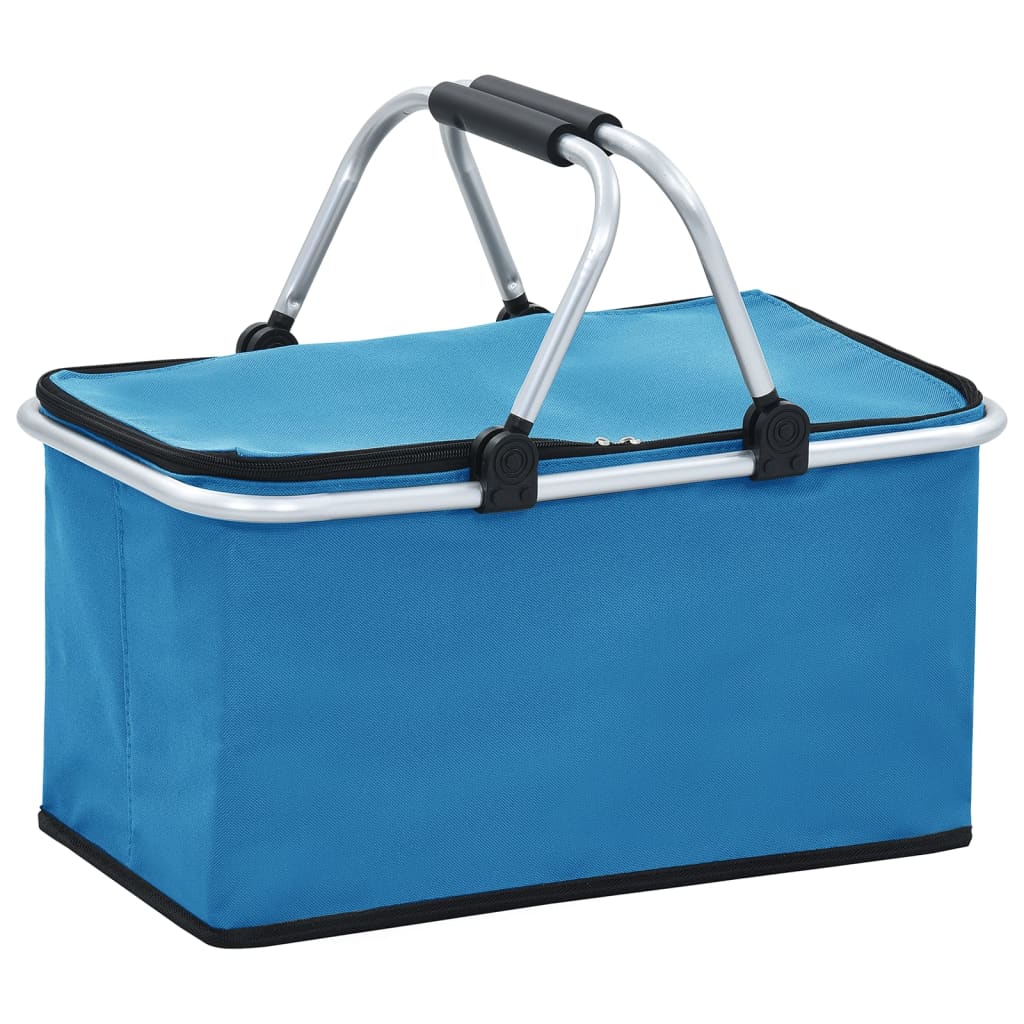 Berkfield Foldable Cool Bag Blue 46x27x23 cm Aluminium