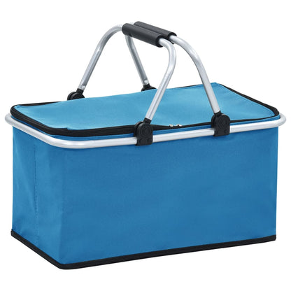 Berkfield Foldable Cool Bag Blue 46x27x23 cm Aluminium