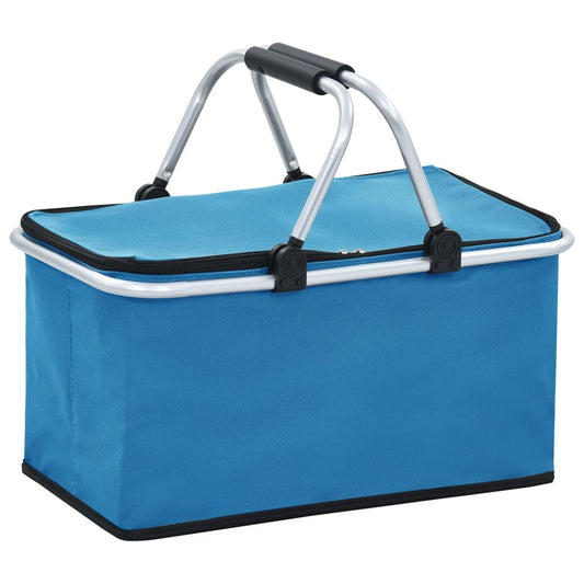 Berkfield Foldable Cool Bag Blue 46x27x23 cm Aluminium