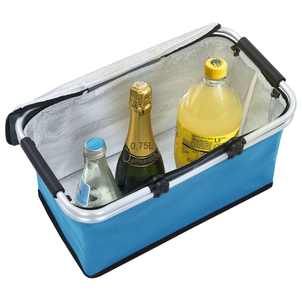 Berkfield Foldable Cool Bag Blue 46x27x23 cm Aluminium