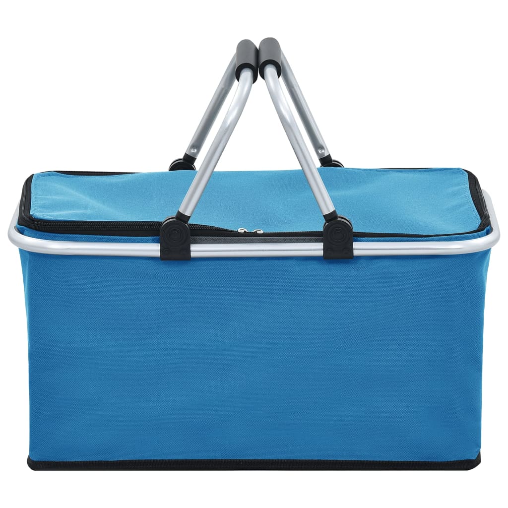 Berkfield Foldable Cool Bag Blue 46x27x23 cm Aluminium