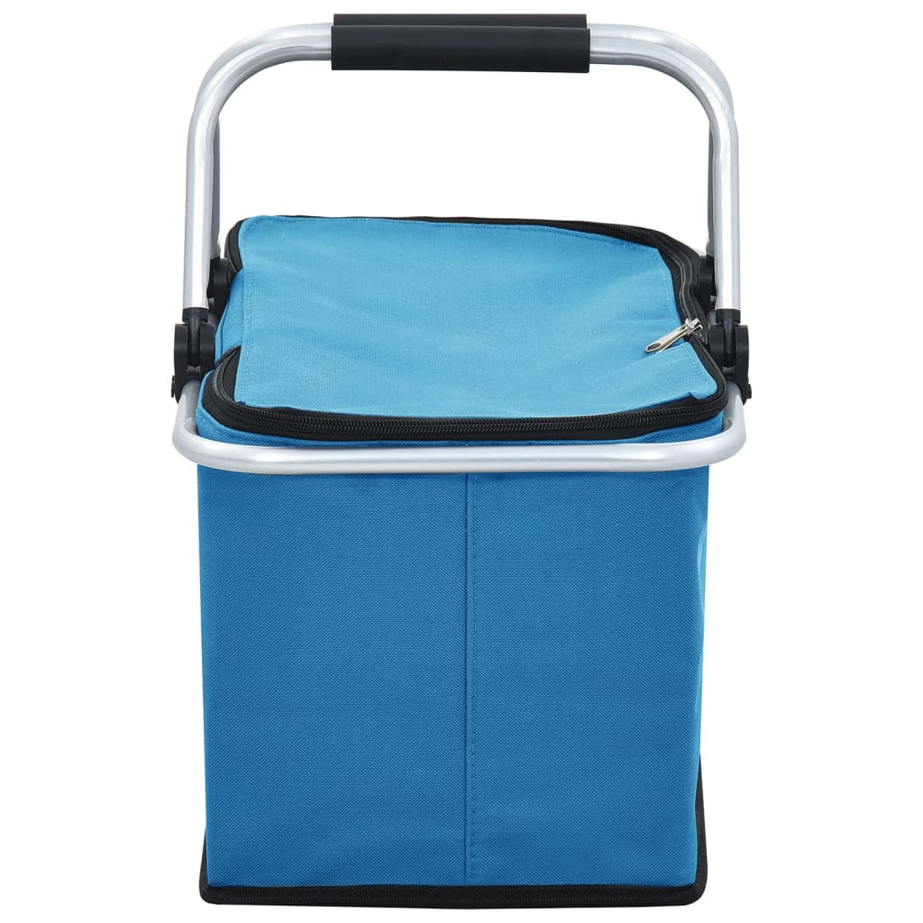Berkfield Foldable Cool Bag Blue 46x27x23 cm Aluminium